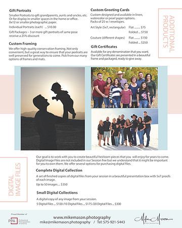 Mike Mason Photography PriceList Pg 2